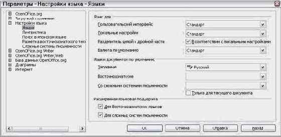 Изменение локальных и языковых настроек